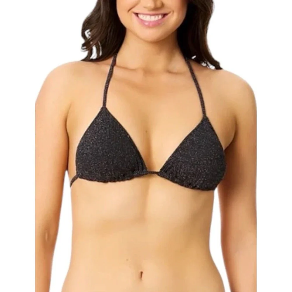 Salt + Cove Juniors' Shimmer Black Triangle Bikini Top Size Small NWT